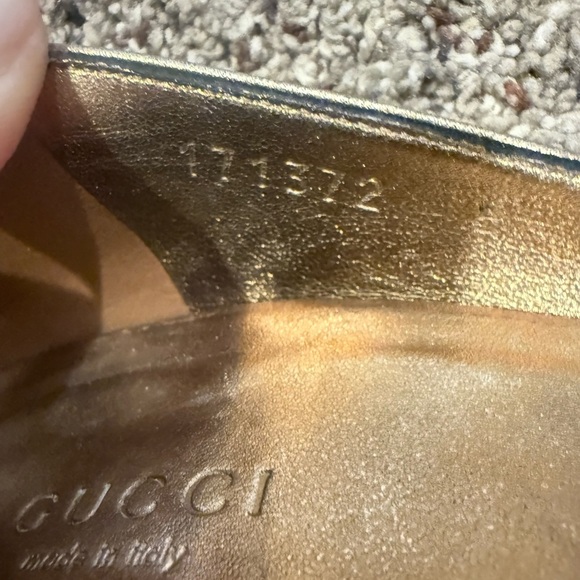 GUCCI ITALY Gunmetal Copper Gold platform shimmer classic pumps 6B Serial 171372 - Picture 11 of 11